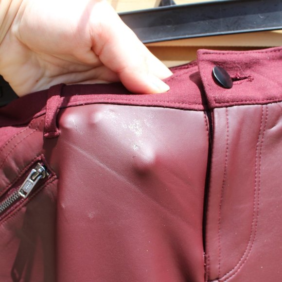 Mossimo Leather-look Stretch Extensible Pants - Maroon - Size 10 - Picture 5 of 12